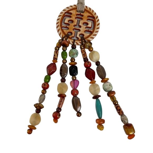 Southwestern Colorful Bead Bag Charm Key Clip Aztec Tribal Bohemian Hand Crafted - Picture 4 of 6